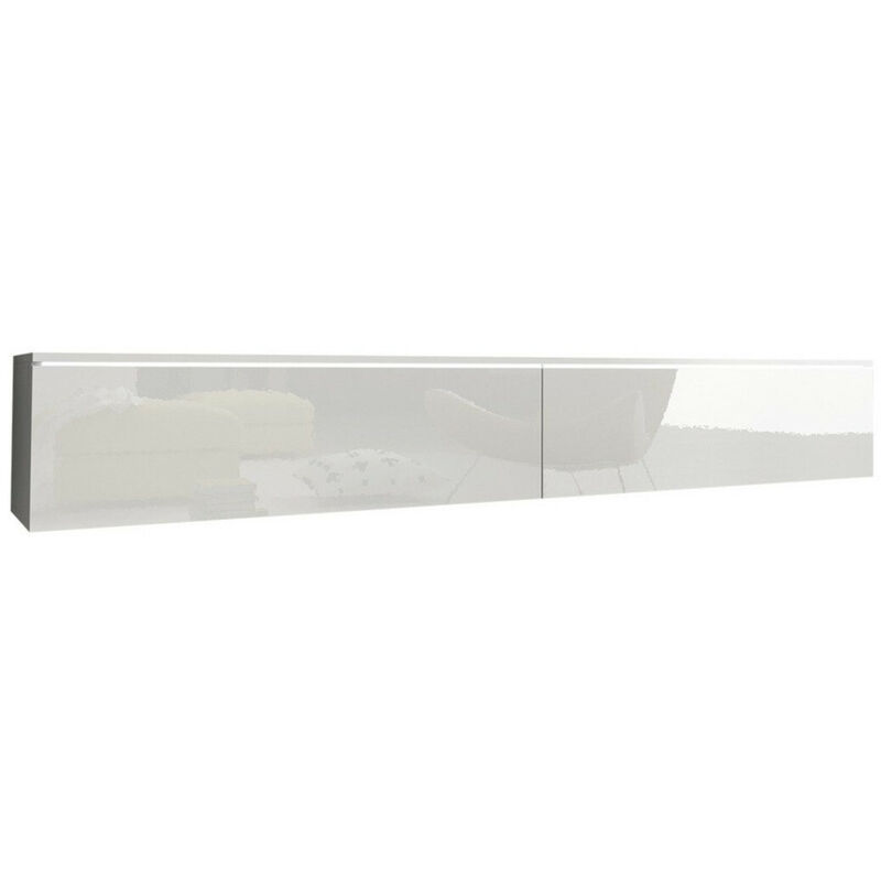 foto del prodotto mobilier1 mobile porta tv sarasota 121, bianco bianco lucido, il numero di porte 0, numero di cassetti 0, 180x30x33cm, led senza