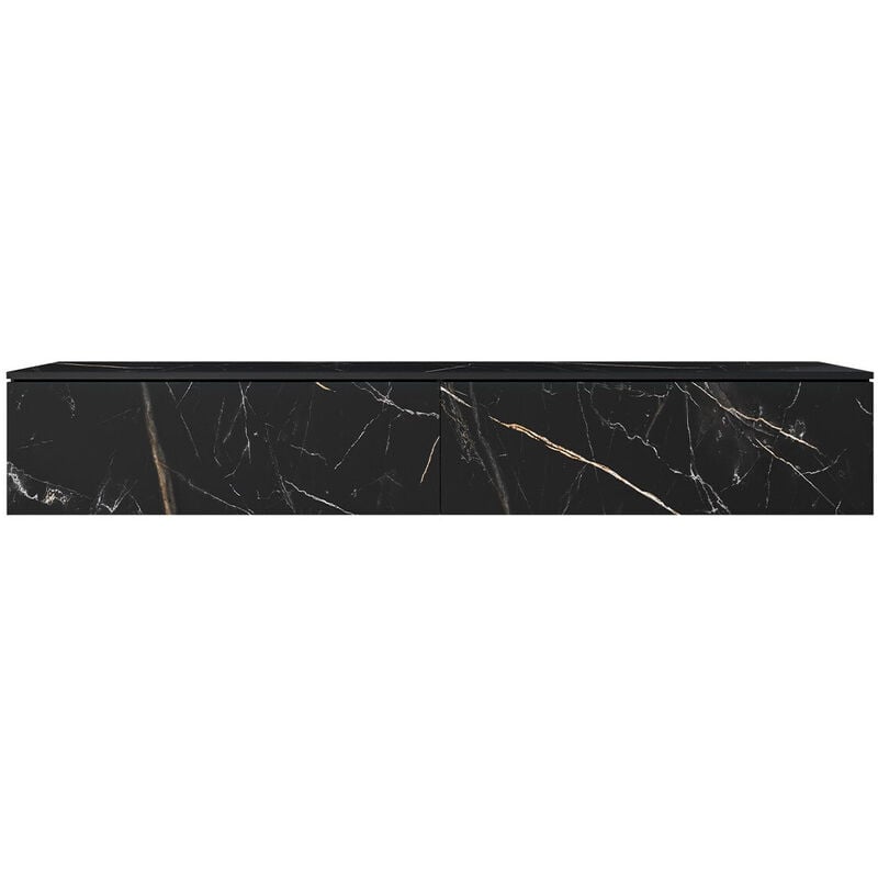 foto del prodotto mobilier1 mobile porta tv sarasota 121, marmo nero, il numero di porte 0, numero di cassetti 0, 180x30x33cm, led senza