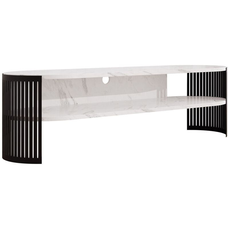 foto del prodotto mobilier1 mobile porta tv sordore 121, nero marmo bianco, il numero di porte 0, numero di cassetti 0, 140x40x40cm
