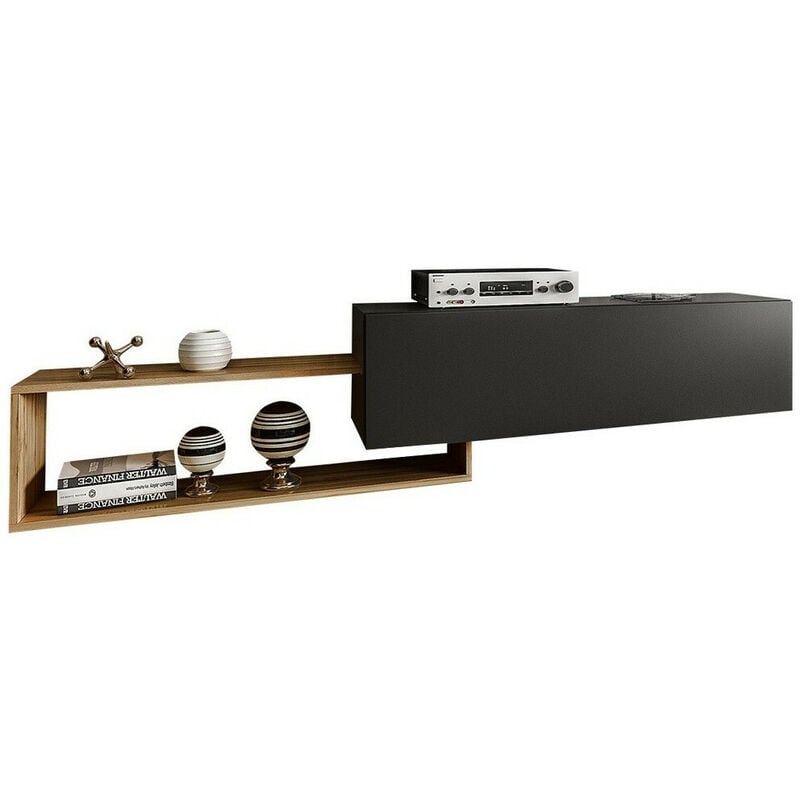 foto del prodotto mobilier1 mobile porta tv utica 101, nero quercia di wotan, il numero di porte 0, numero di cassetti 0, 210x48x35cm