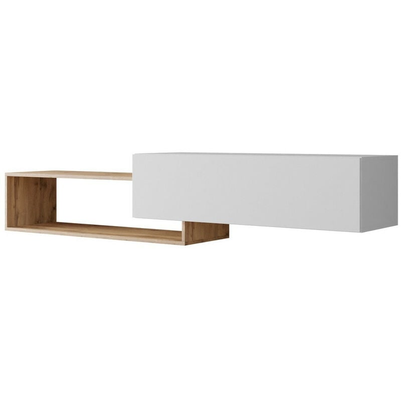 foto del prodotto mobilier1 mobile porta tv utica 117, bianco quercia di wotan, il numero di porte 0, numero di cassetti 0, 210x48x35cm