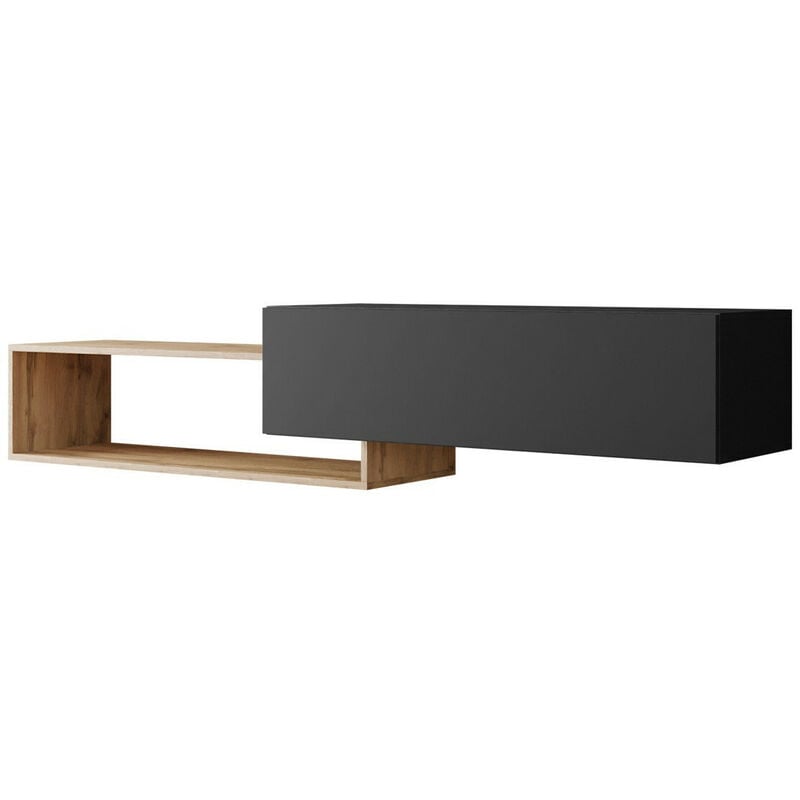 foto del prodotto mobilier1 mobile porta tv utica 117, nero quercia di wotan, il numero di porte 0, numero di cassetti 0, 210x48x35cm