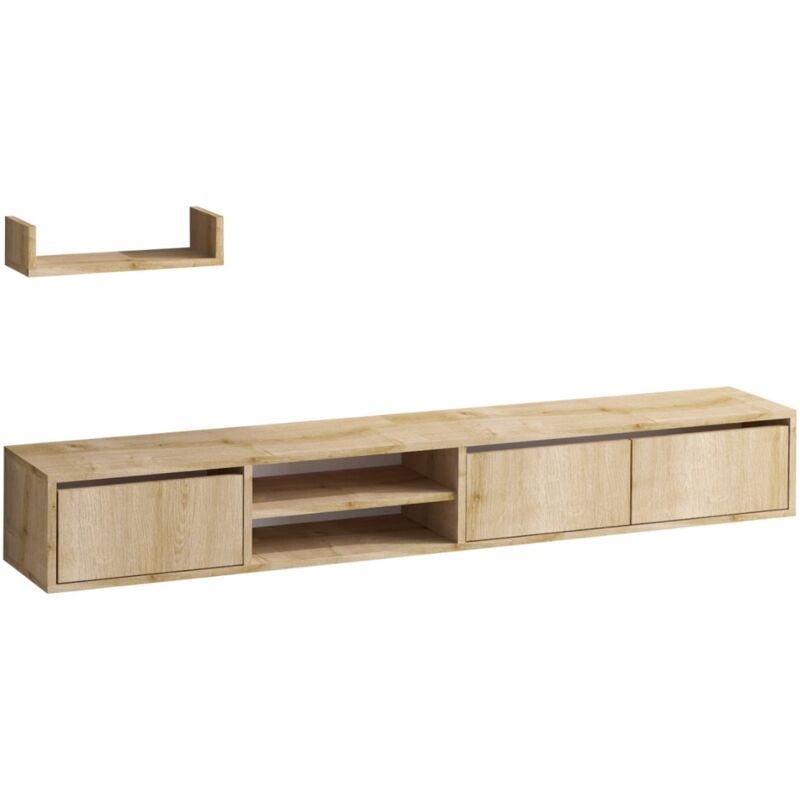 foto del prodotto mobilier1 mobile tv 3 ante 2 nicchie decorazione rovere zaffiro l180 cm heka