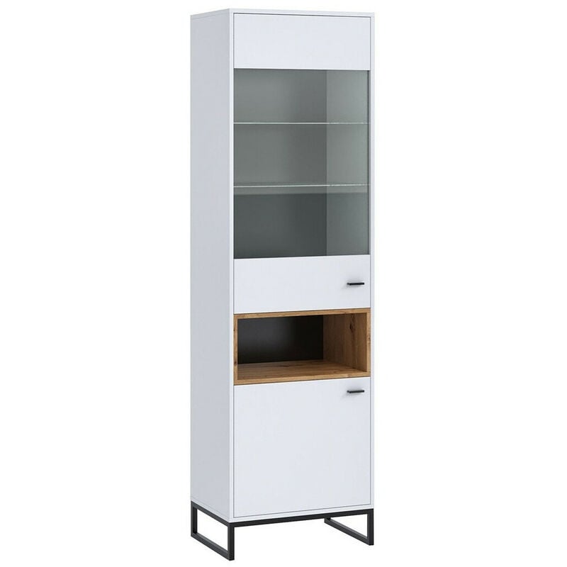 foto del prodotto mobilier1 scaffale baltesi 120, bianco rovere artisan, chiuso, con porte, truciolare laminato, vetro temperato, il numero di porte 0, numero di
