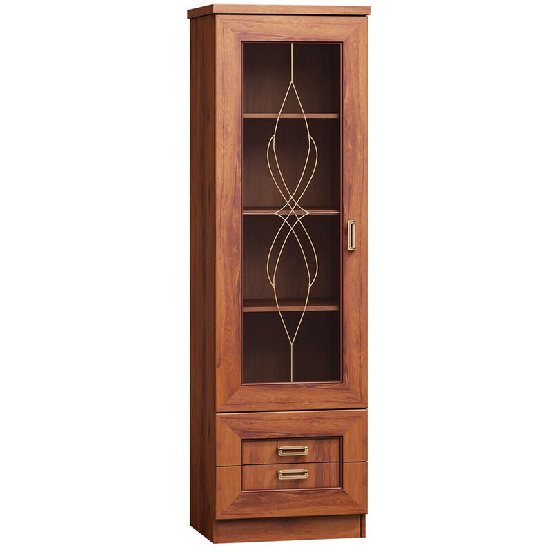 foto del prodotto mobilier1 scaffale lircava 109, rovere invecchiato, con porte, chiuso, con cassetti, vetro, truciolare laminato, il numero di porte 0, numero di