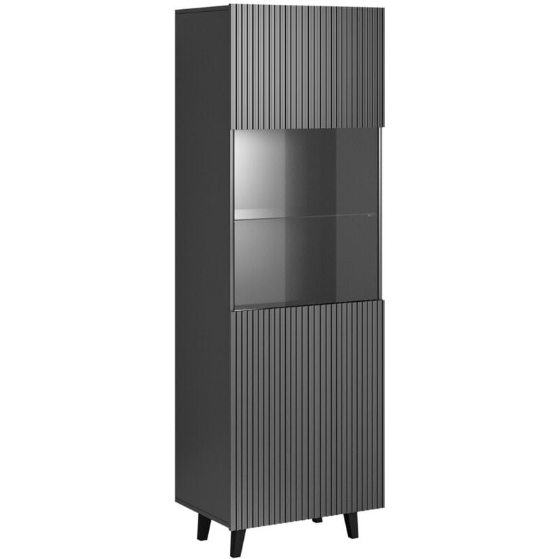 foto del prodotto mobilier1 scaffale remeta 105, antracite, chiuso, con porte, vetro temperato, pannello di fibra a media densit , truciolare laminato, il numero di