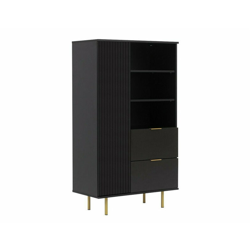 foto del prodotto mobilier1 scaffale virdomi 103, nero, chiuso, con cassetti, con porte, pannello di fibra a media densit , truciolare laminato, il numero di porte 
