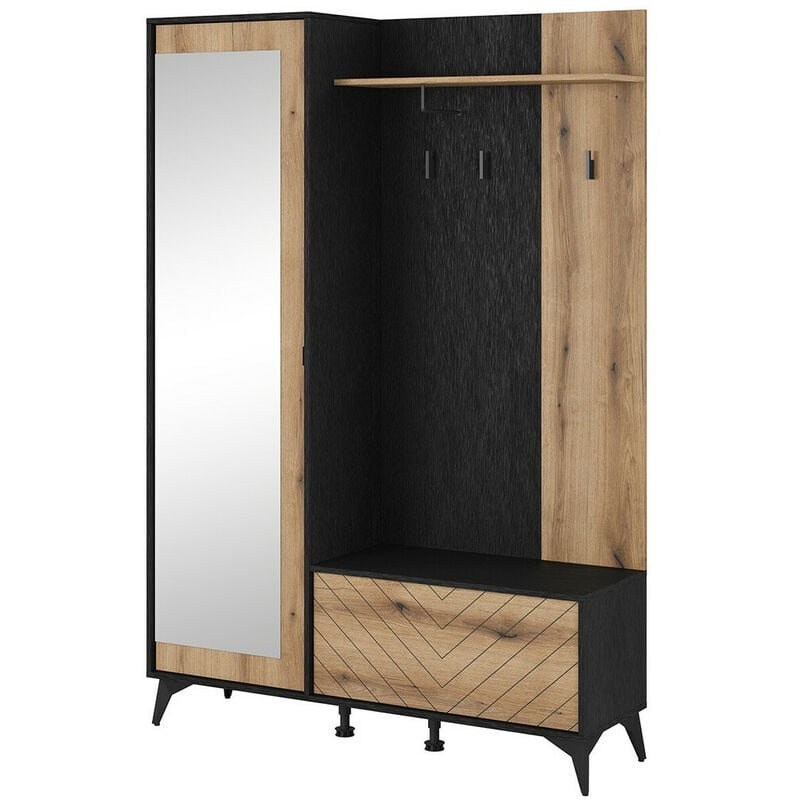 foto del prodotto mobilier1 set arredo da corridoio alelmo 110 , 197x134x39cm, con, truciolare laminato, da terra