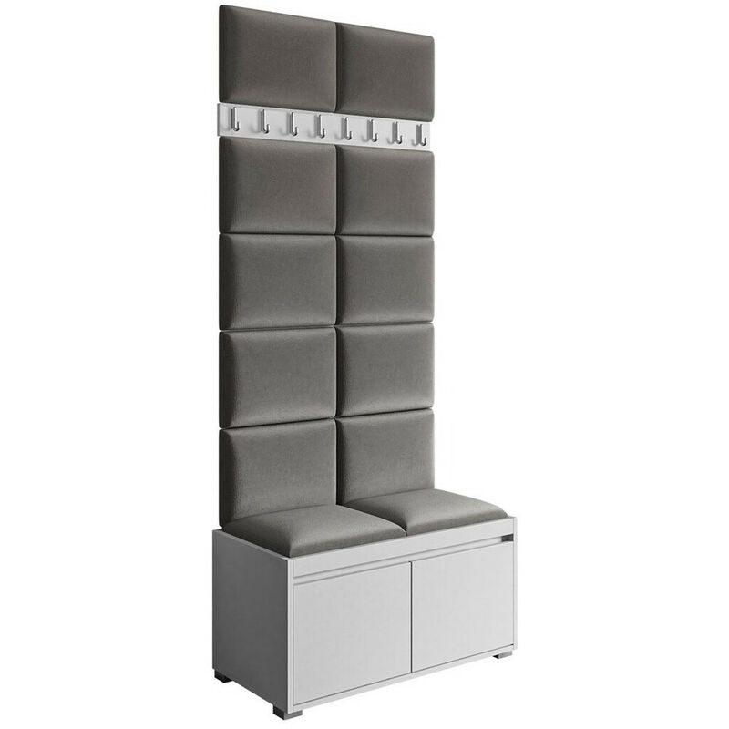 foto del prodotto mobilier1 - set arredo da corridoio comfivo 392, bianco + manila 16, 207x85x34cm, senza, truciolare laminato, arazzo, montaggio a parete, da terra