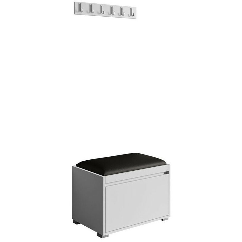 foto del prodotto mobilier1 - set arredo da corridoio comfivo 396, bianco + soft 011, 0x0x0cm, senza, eco pelle, truciolare laminato, montaggio a parete, da terra