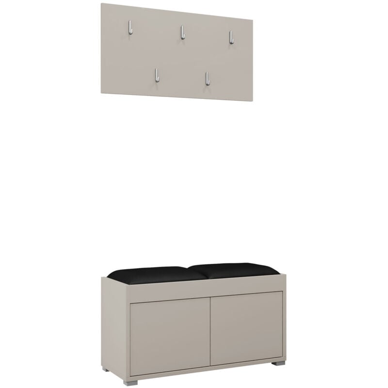 foto del prodotto mobilier1 set arredo da corridoio comfivo fersoe 117, cachemire, 0x0x0cm, senza, truciolare laminato, eco pelle, da terra, montaggio a parete