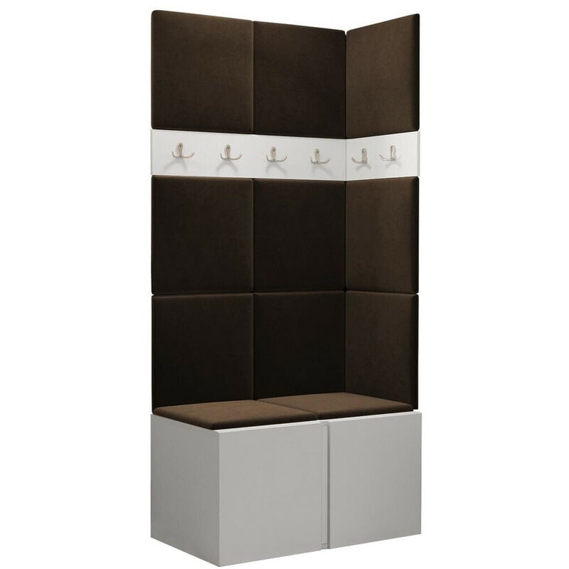 foto del prodotto mobilier1 - set arredo da corridoio hartford 264, bianco, 186x84x46cm, senza, truciolare laminato, arazzo, montaggio a parete, da terra