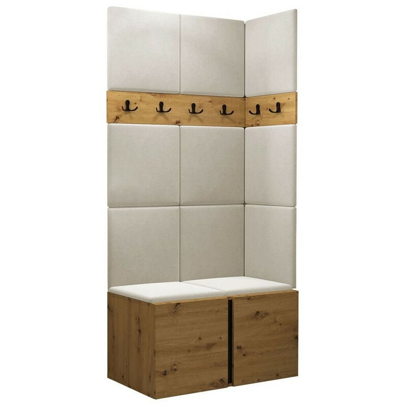 foto del prodotto mobilier1 set arredo da corridoio hartford 264, rovere artisan, 186x84x46cm, senza, truciolare laminato, arazzo, da terra, montaggio a parete