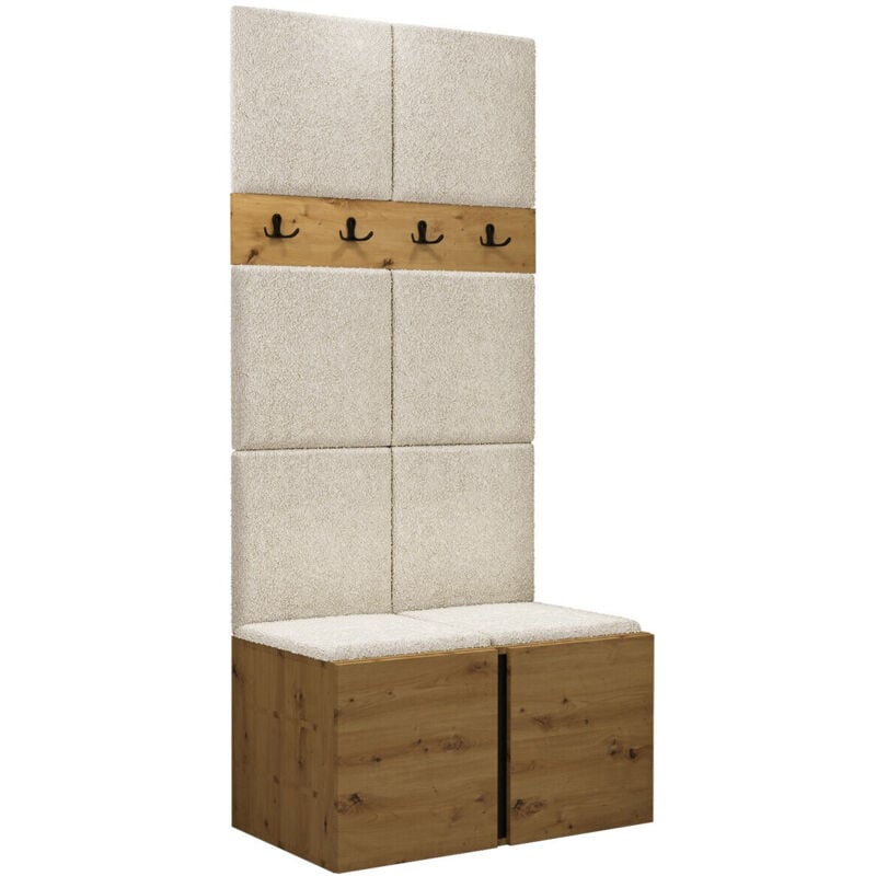 foto del prodotto mobilier1 set arredo da corridoio hartford 267, rovere artisan, 186x84x46cm, senza, arazzo, truciolare laminato, da terra, montaggio a parete