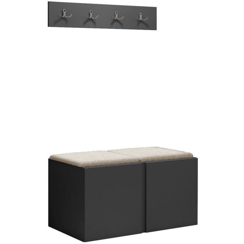foto del prodotto mobilier1 set arredo da corridoio hartford 275, grafite, 0x0x0cm, senza, arazzo, truciolare laminato, montaggio a parete, da terra
