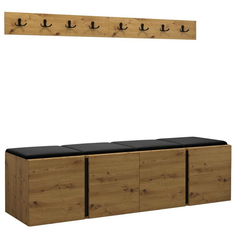 foto del prodotto mobilier1 set arredo da corridoio hartford 276, rovere artisan, 0x0x0cm, senza, arazzo, truciolare laminato, montaggio a parete, da terra
