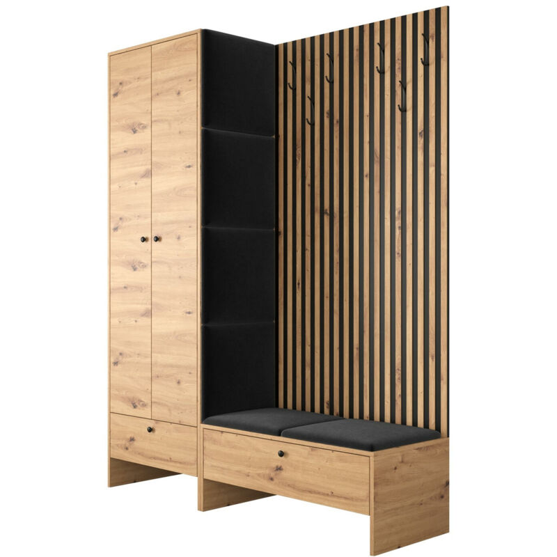 foto del prodotto mobilier1 set arredo da corridoio hartford 320, rovere artisan manila 18, 206x145x44cm, senza, truciolare laminato, arazzo, da terra
