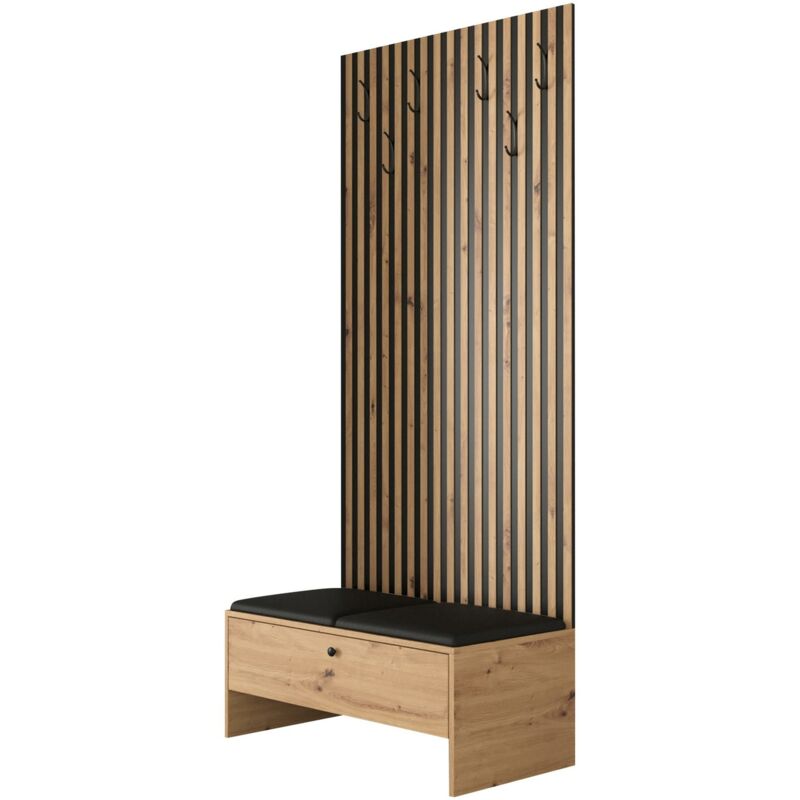 foto del prodotto mobilier1 set arredo da corridoio hartford 321, rovere artisan soft 011, 206x85x44cm, senza, eco pelle, truciolare laminato, da terra