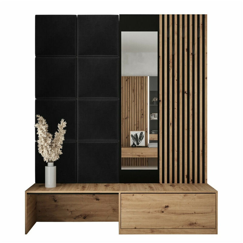 foto del prodotto mobilier1 set arredo da corridoio hartford 322, rovere artisan manila 18, 205x172x42cm, con, truciolare laminato, arazzo, da terra
