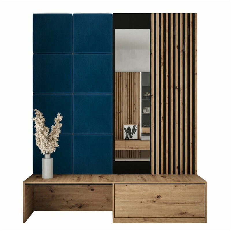 foto del prodotto mobilier1 - set arredo da corridoio hartford 322, rovere artisan + manila 26, 205x172x42cm, con, truciolare laminato, arazzo, da terra