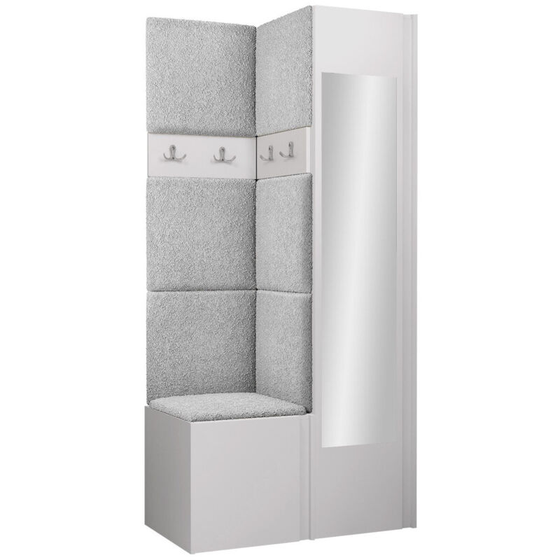 foto del prodotto mobilier1 set arredo da corridoio hartford 354, bianco, 186x82x44cm, con, truciolare laminato, arazzo, da terra, montaggio a parete