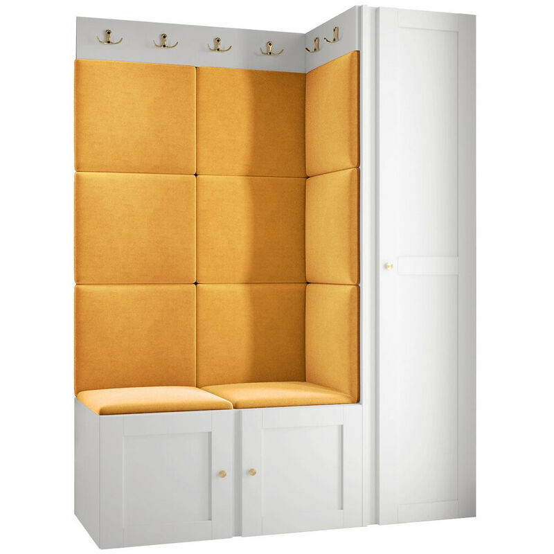 foto del prodotto mobilier1 set arredo da corridoio hartford 377, bianco, 186x124x46cm, senza, truciolare laminato, arazzo, pannello di fibra a media densit ,