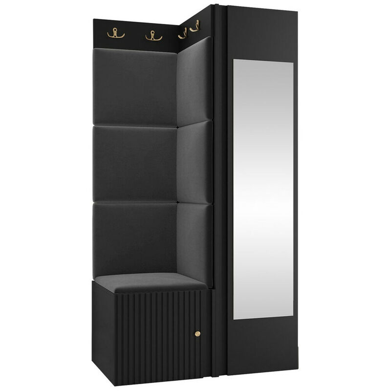 foto del prodotto mobilier1 set arredo da corridoio hartford 391, manila 18, 186x82x46cm, con, pannello di fibra a media densit , truciolare laminato, arazzo, da