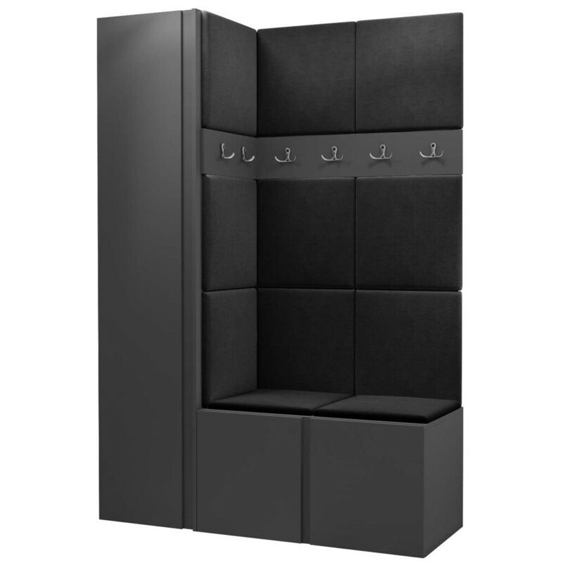 foto del prodotto mobilier1 set arredo da corridoio hartford 471, grafite, 186x124x44cm, senza, arazzo, truciolare laminato, montaggio a parete, da terra