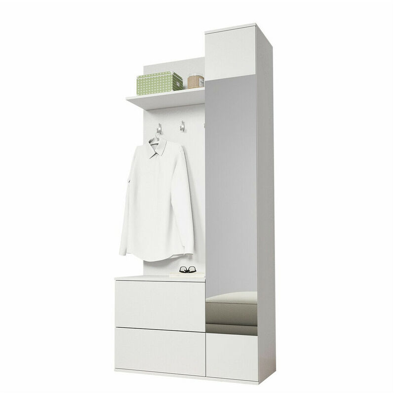 foto del prodotto mobilier1 set arredo da corridoio lima 106, bianco, 195x90x34cm, con, truciolare laminato, da terra