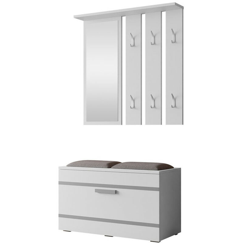 foto del prodotto mobilier1 set arredo da corridoio mandeville 103, bianco, 0x0x0cm, con, truciolare laminato, montaggio a parete, da terra