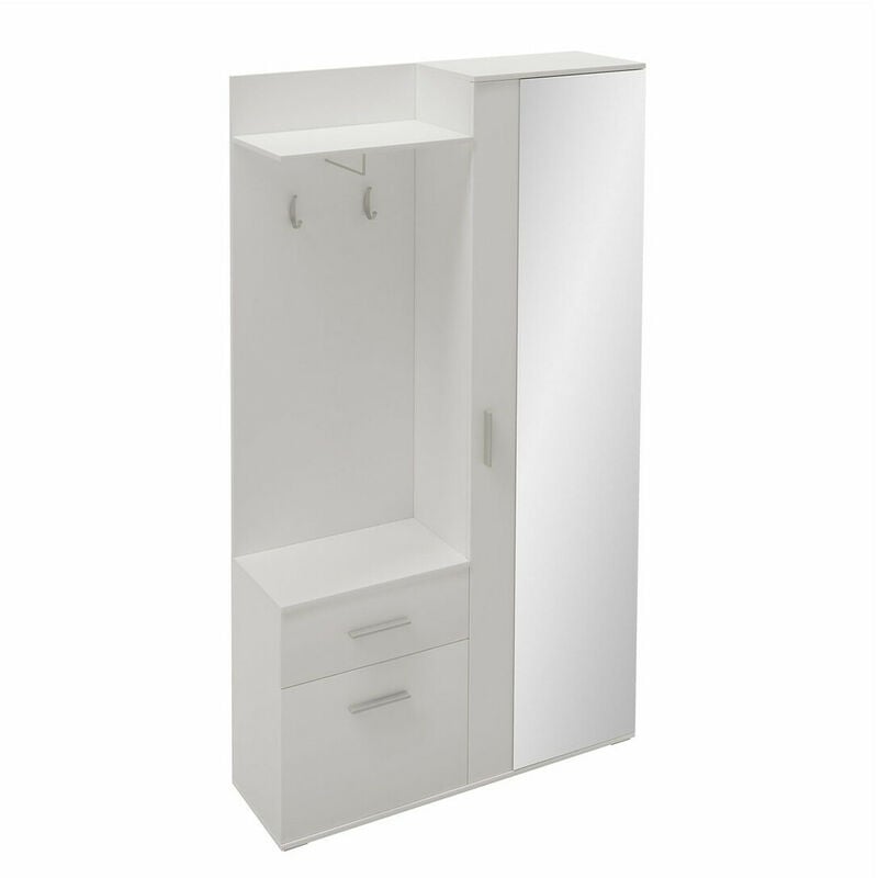 foto del prodotto mobilier1 set arredo da corridoio stanton 103, bianco, 195x97x30cm, con, truciolare laminato, da terra