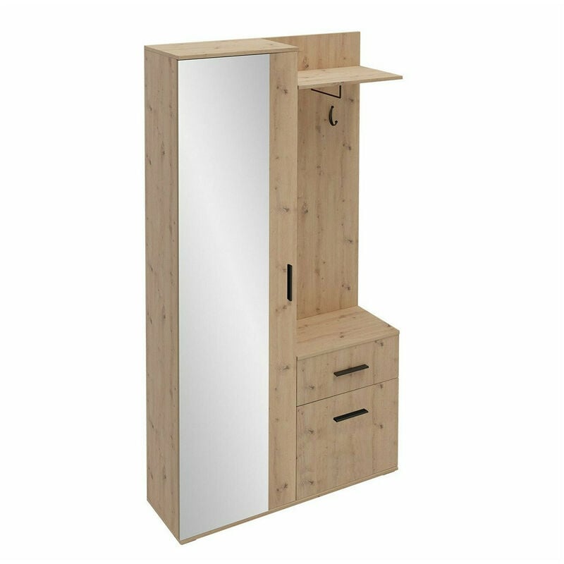 foto del prodotto mobilier1 set arredo da corridoio stanton 103, rovere artisan, 195x97x30cm, con, truciolare laminato, da terra