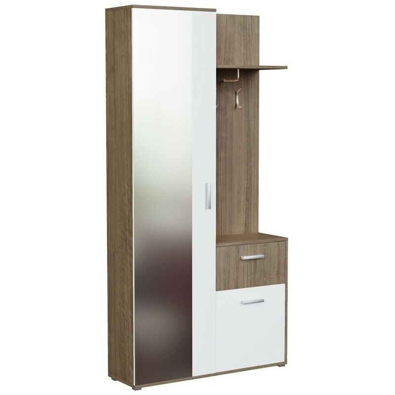 foto del prodotto mobilier1 set arredo da corridoio stanton 103, tartufo bianco, 195x97x30cm, con, truciolare laminato, da terra