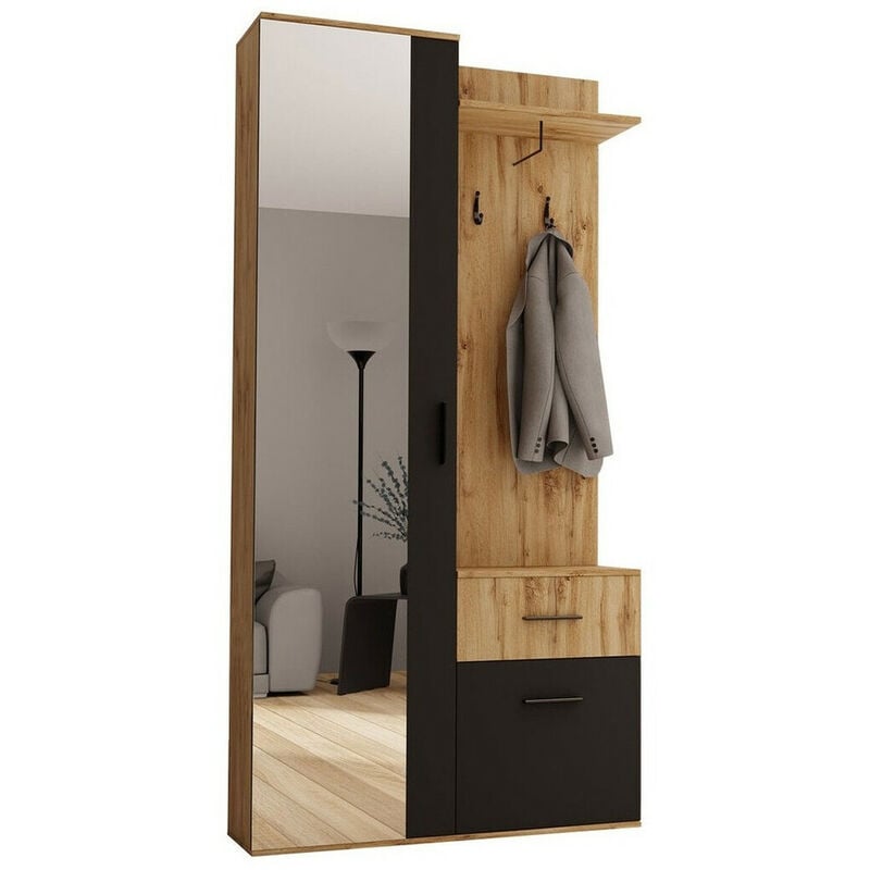 foto del prodotto mobilier1 set arredo da corridoio stanton 141 , 195x97x28cm, con, truciolare laminato, da terra