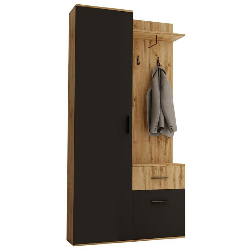 foto del prodotto mobilier1 set arredo da corridoio stanton 141 , 195x97x28cm, senza, truciolare laminato, da terra