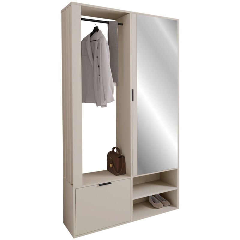 foto del prodotto mobilier1 set arredo da corridoio stanton 145, cachemire, 190x100x33cm, con, truciolare laminato, da terra
