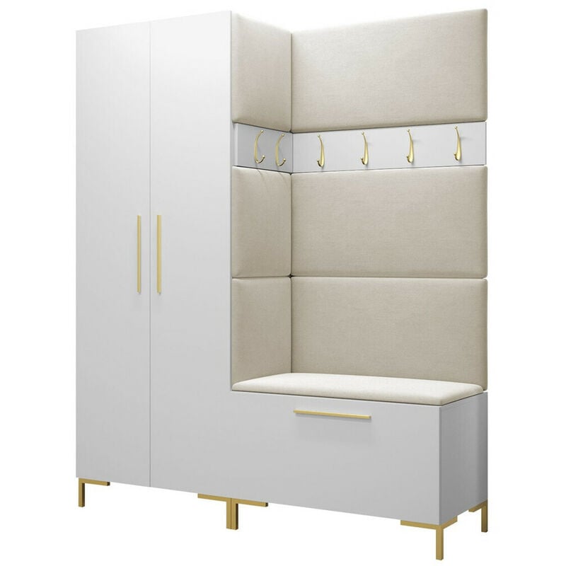 foto del prodotto mobilier1 set arredo da corridoio tivsoa 100, bianco, 196x158x44cm, senza, arazzo, truciolare laminato, montaggio a parete, da terra