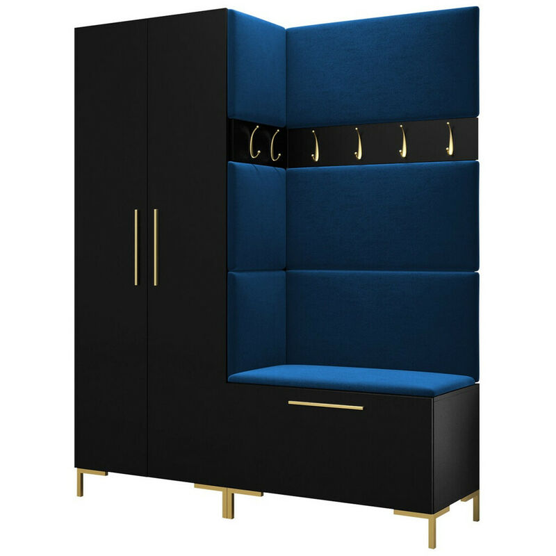foto del prodotto mobilier1 set arredo da corridoio tivsoa 100, nero, 196x158x44cm, senza, truciolare laminato, arazzo, montaggio a parete, da terra
