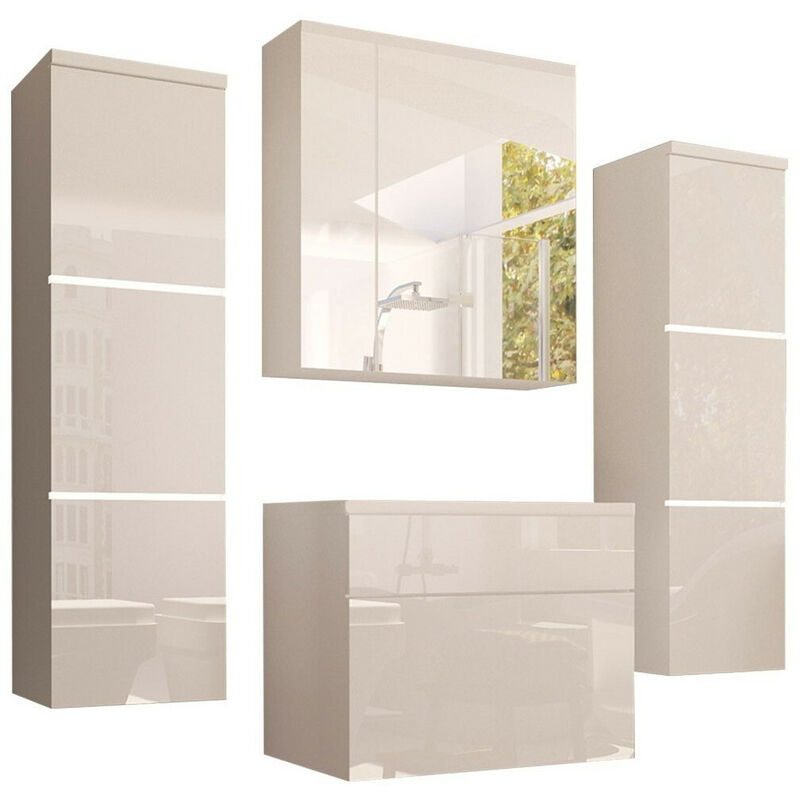 foto del prodotto mobilier1 set bagno tucson 105, bianco bianco lucido