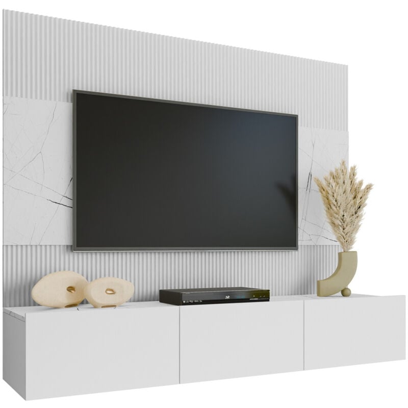 foto del prodotto mobilier1 set mobili soggiorno comfivo 370, bianco marmo bianco