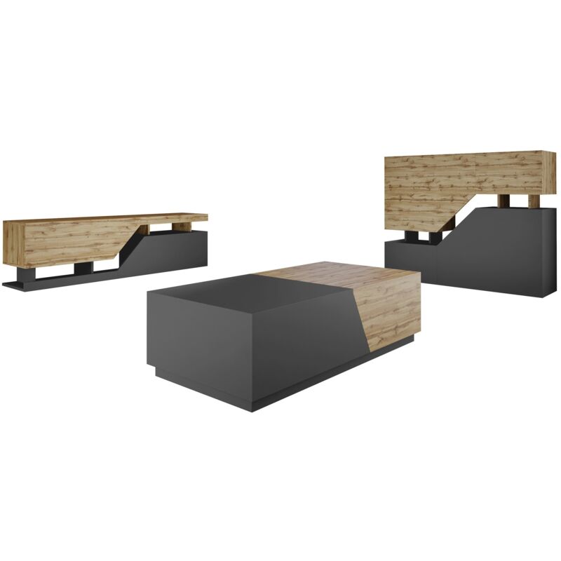 foto del prodotto mobilier1 set mobili soggiorno comfivo daldune 103, quercia di wotan antracite