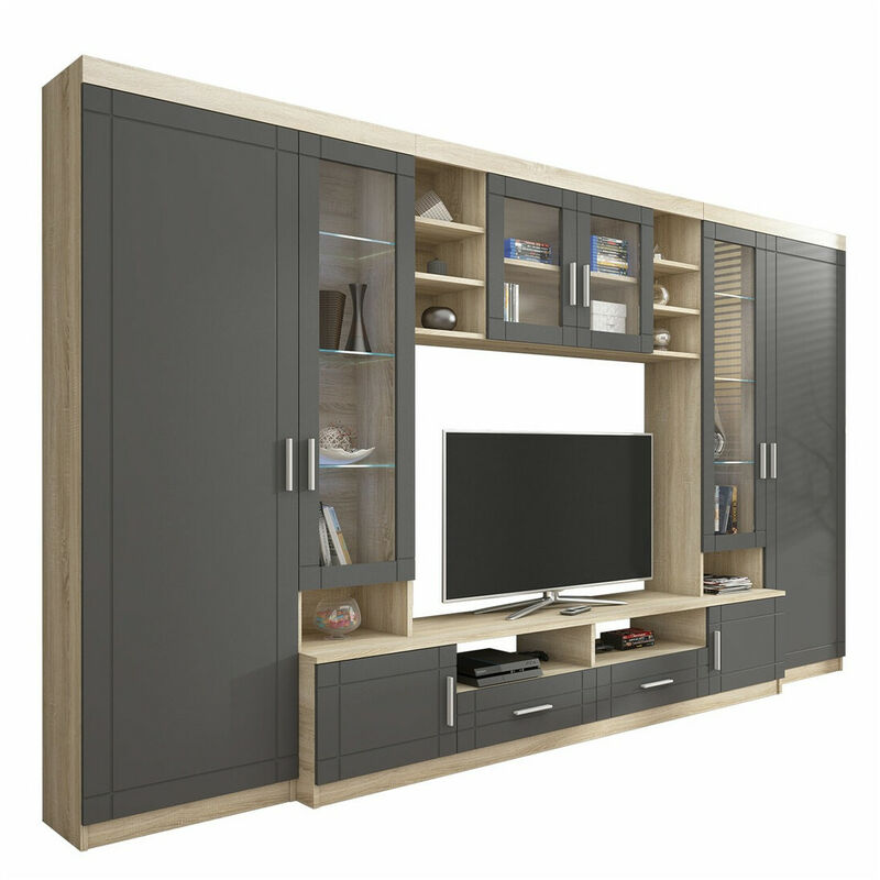 foto del prodotto mobilier1 set mobili soggiorno tucson 108, sonoma quercia grafite