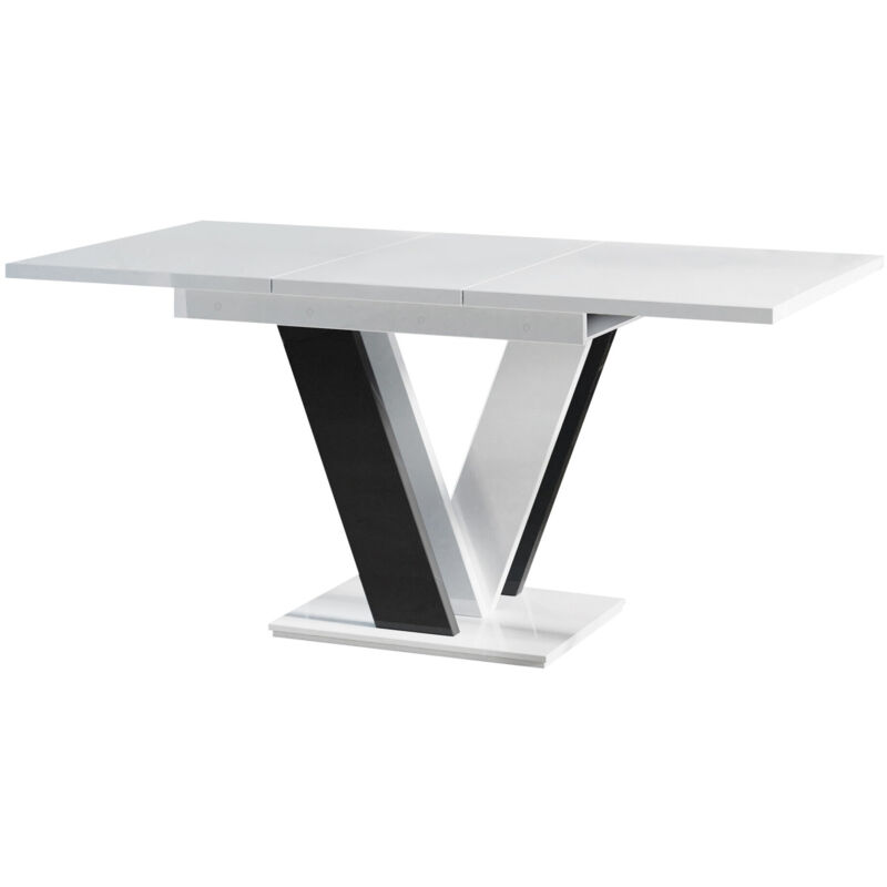 foto del prodotto mobilier1 tavolo goodyear 104, bianco lucido nero lucido, 76x80x120cm, con, truciolare laminato