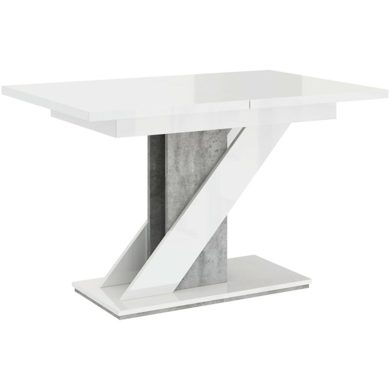 foto del prodotto mobilier1 tavolo goodyear 105, bianco lucido calcestruzzo, 76x80x120cm, con, truciolare laminato