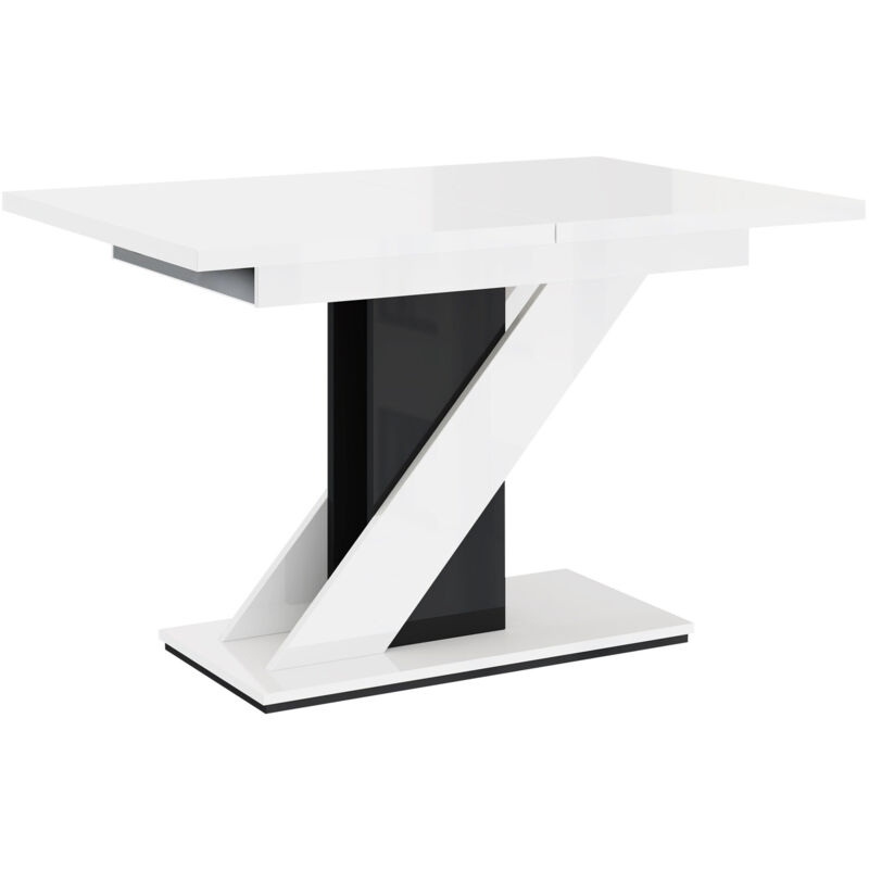 foto del prodotto mobilier1 tavolo goodyear 105, bianco lucido nero lucido, 76x80x120cm, con, truciolare laminato
