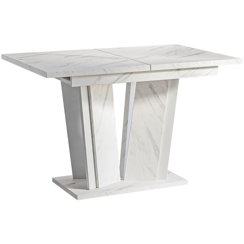 foto del prodotto mobilier1 tavolo goodyear 130, marmo bianco, 75x80x120cm, con, truciolare laminato