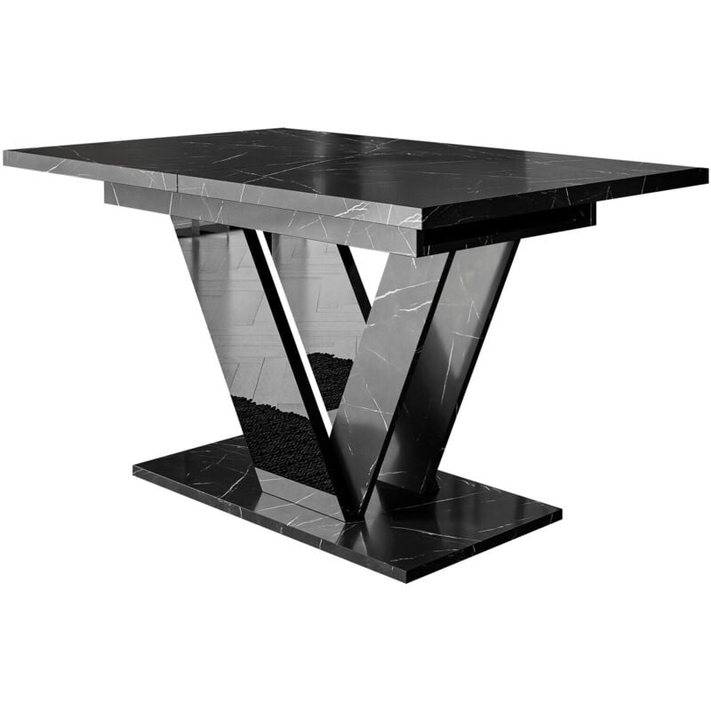 foto del prodotto mobilier1 tavolo goodyear 131, marmo nero, 76x80x120cm, con, truciolare laminato
