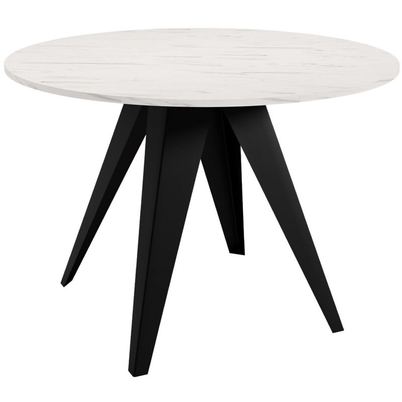 foto del prodotto mobilier1 tavolo oswego 114, nero marmo bianco, 76x0x0cm, con, truciolare laminato, metallo