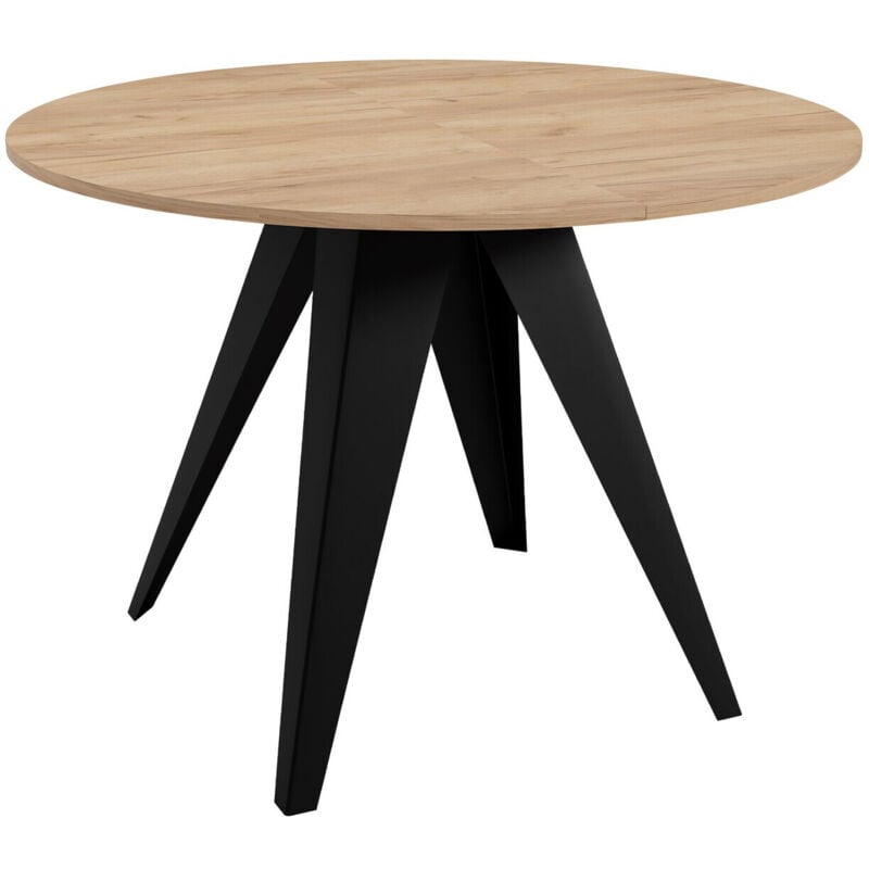 foto del prodotto mobilier1 tavolo oswego 114, nero quercia dorata artigianale, 76x0x0cm, con, truciolare laminato, metallo