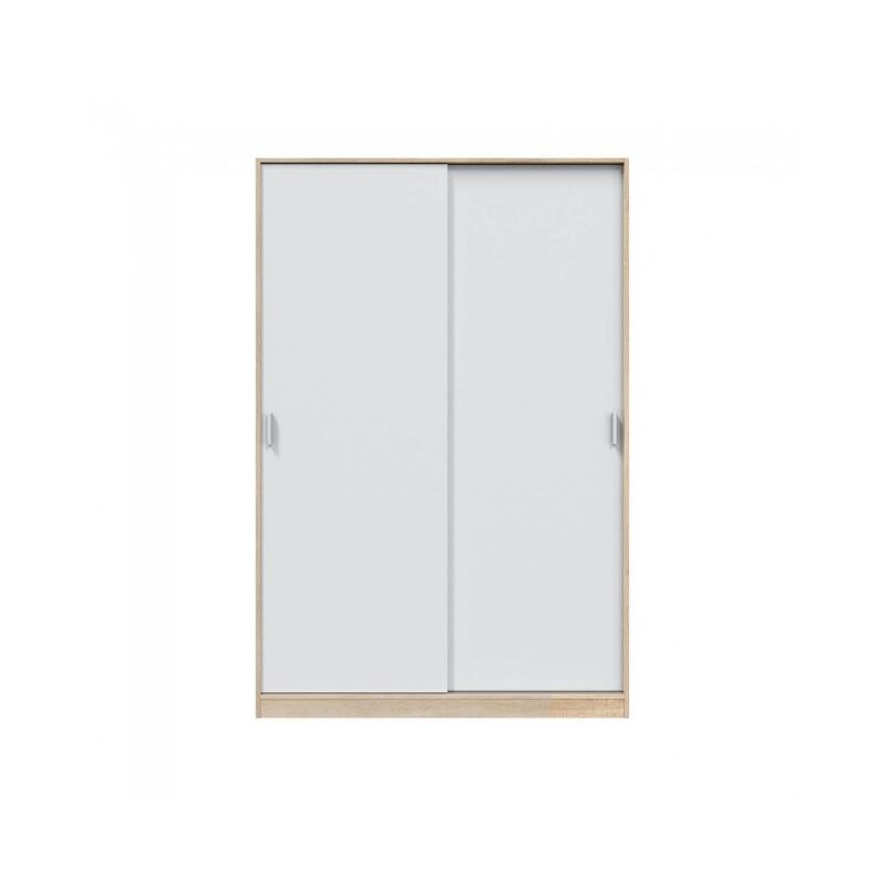 foto del prodotto mobimarket armadio 120 cm con due ante scorrevoli bianco e rovere canadese